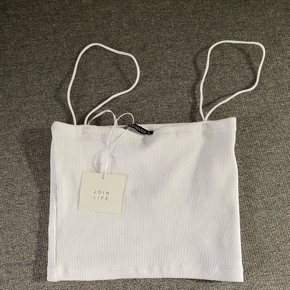 Zara white cropped top